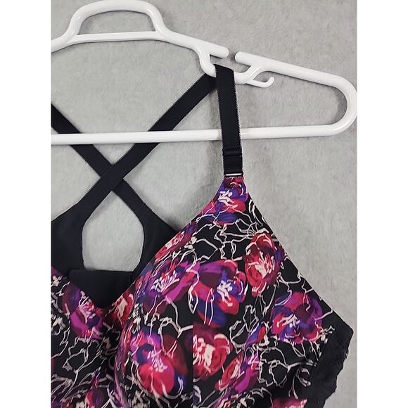 Torrid Curve Multicolor Floral Wire Free Racerback Bra Women's 46C Stretch - Picture 3 of 9